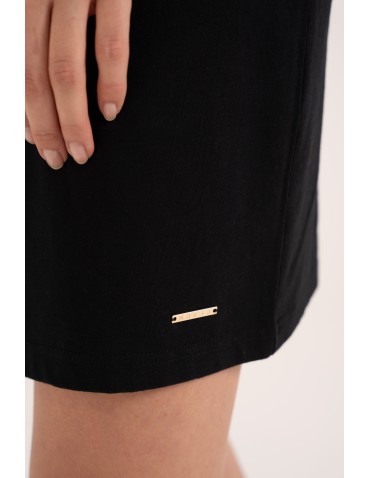 Sukienki dresowe - Sukienka damska bawełniana z ozdobnym tyłem CZARNY - produkt 2