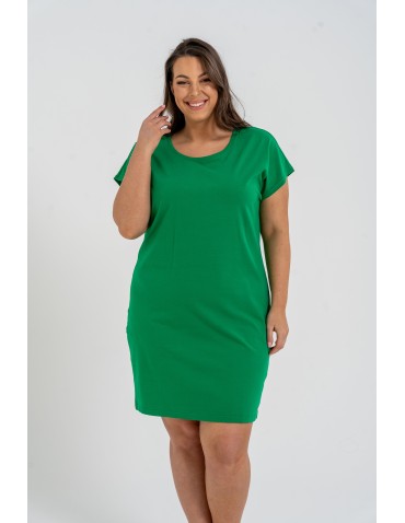 Sukienki dresowe - Sukienka damska bawełniana z ozdobnym tyłem ZIELONY - produkt 1