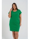Sukienka damska bawełniana z ozdobnym tyłem ZIELONY