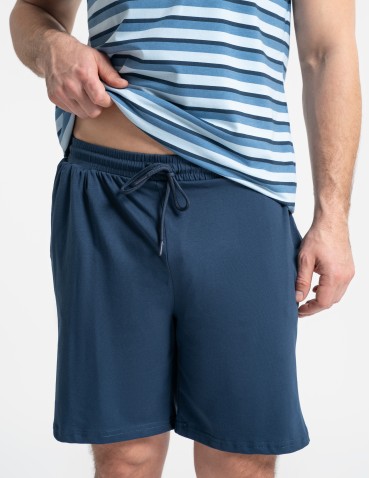 Piżamy z krótkim rękawem - Piżama męska bawełniana z krótkim rękawem i szortami WZÓR 1 - produkt 7