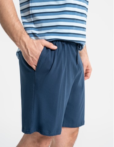 Piżama męska bawełniana z krótkim rękawem i szortami - produkt 2