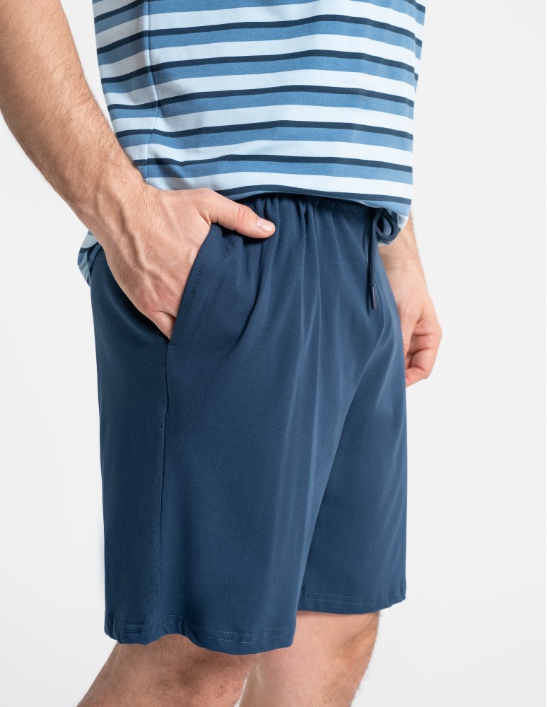 Piżamy z krótkim rękawem - Piżama męska bawełniana z krótkim rękawem i szortami WZÓR 1 - produkt moraj.pl 2