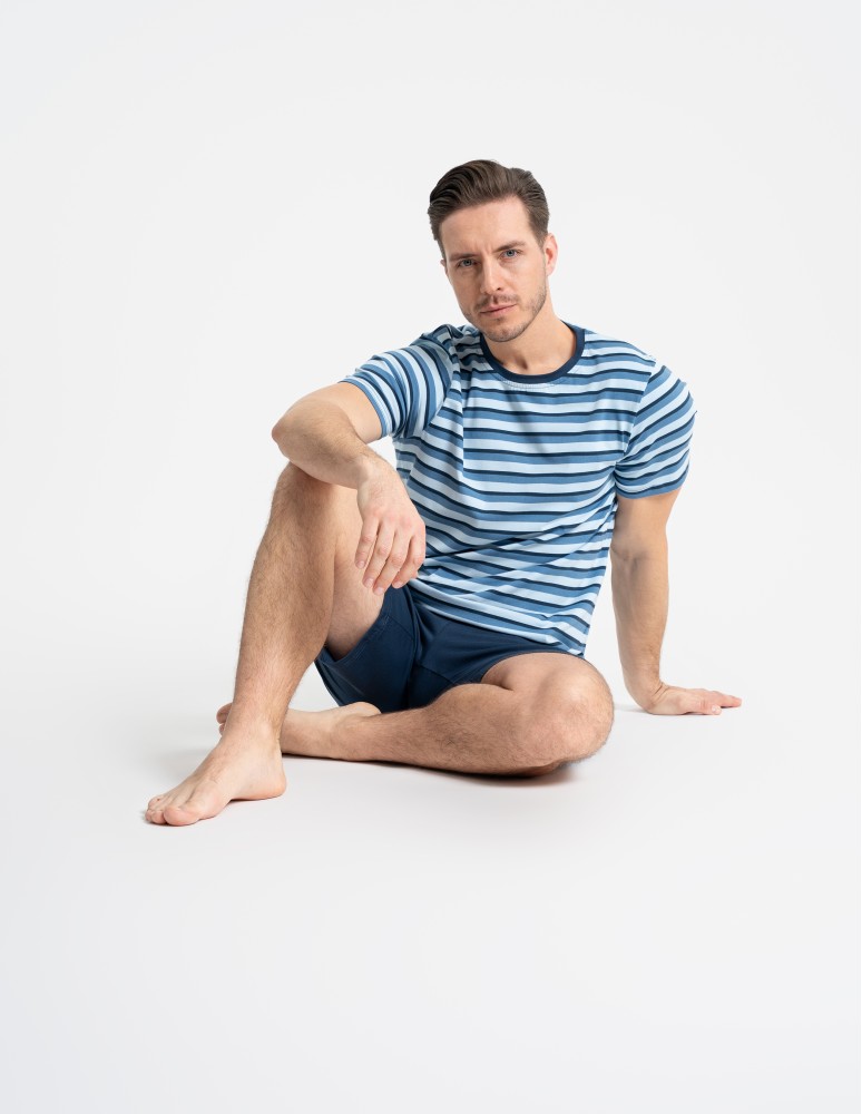 Piżamy z krótkim rękawem - Piżama męska bawełniana z krótkim rękawem i szortami WZÓR 1 - produkt moraj.pl 4