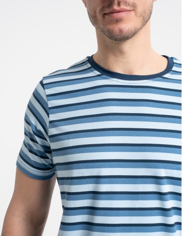 Piżamy z krótkim rękawem - Piżama męska bawełniana z krótkim rękawem i szortami WZÓR 1 - produkt 3