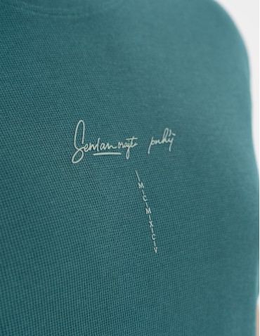 Nowości - T-shirt męski bawełniany o regularnym kroju z nadrukiem ZIELONY - produkt 2