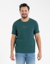 T-shirt męski bawełniany o regularnym kroju z nadrukiem ZIELONY
