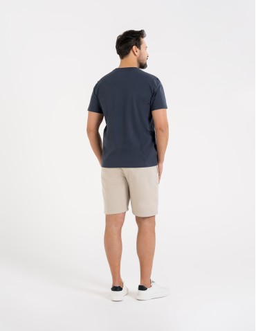 Koszulki z krótkim rękawem - T-shirt męski bawełniany 100% z nadrukiem GRANATOWY - produkt 6