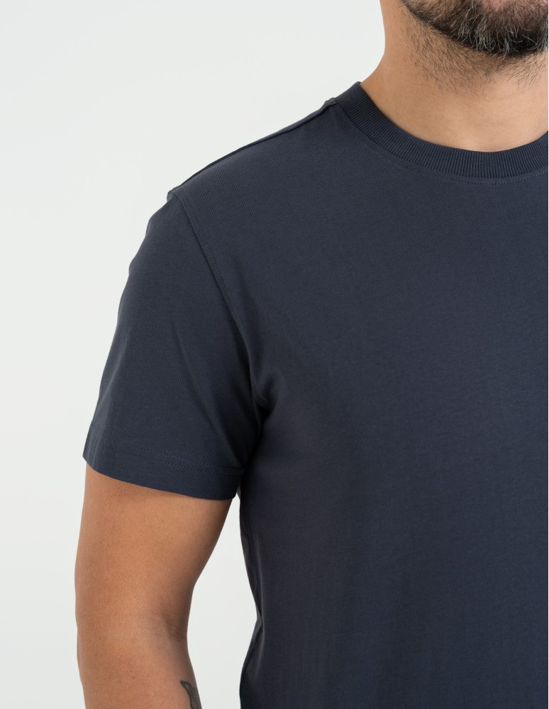 Koszulki z krótkim rękawem - T-shirt męski bawełniany 100% z nadrukiem GRANATOWY  - produkt moraj.pl 4