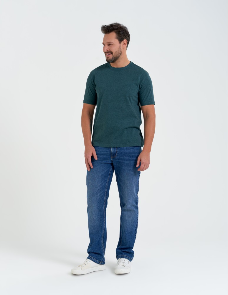 Koszulki z krótkim rękawem - T-shirt męski klasyczny z krótkim rękawem ZIELONY  - produkt moraj.pl 3