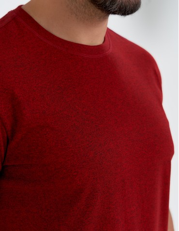 Koszulki z krótkim rękawem - T-shirt męski klasyczny z krótkim rękawem CZERWONY - produkt 2