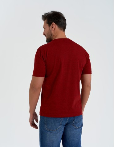 Koszulki z krótkim rękawem - T-shirt męski klasyczny z krótkim rękawem CZERWONY - produkt 4