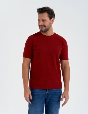 Koszulki z krótkim rękawem - T-shirt męski klasyczny z krótkim rękawem CZERWONY - produkt 1