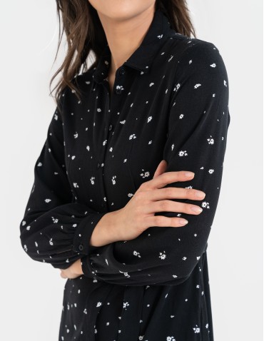 Nowości - Sukienka damska szmizjerka midi z wiskozy WZÓR 1 - produkt 4