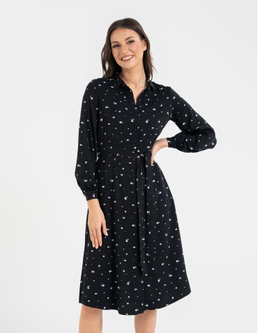 Sukienka damska szmizjerka midi z wiskozy