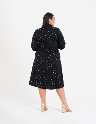 Nowości - Sukienka damska szmizjerka midi z wiskozy WZÓR 1 - produkt 14