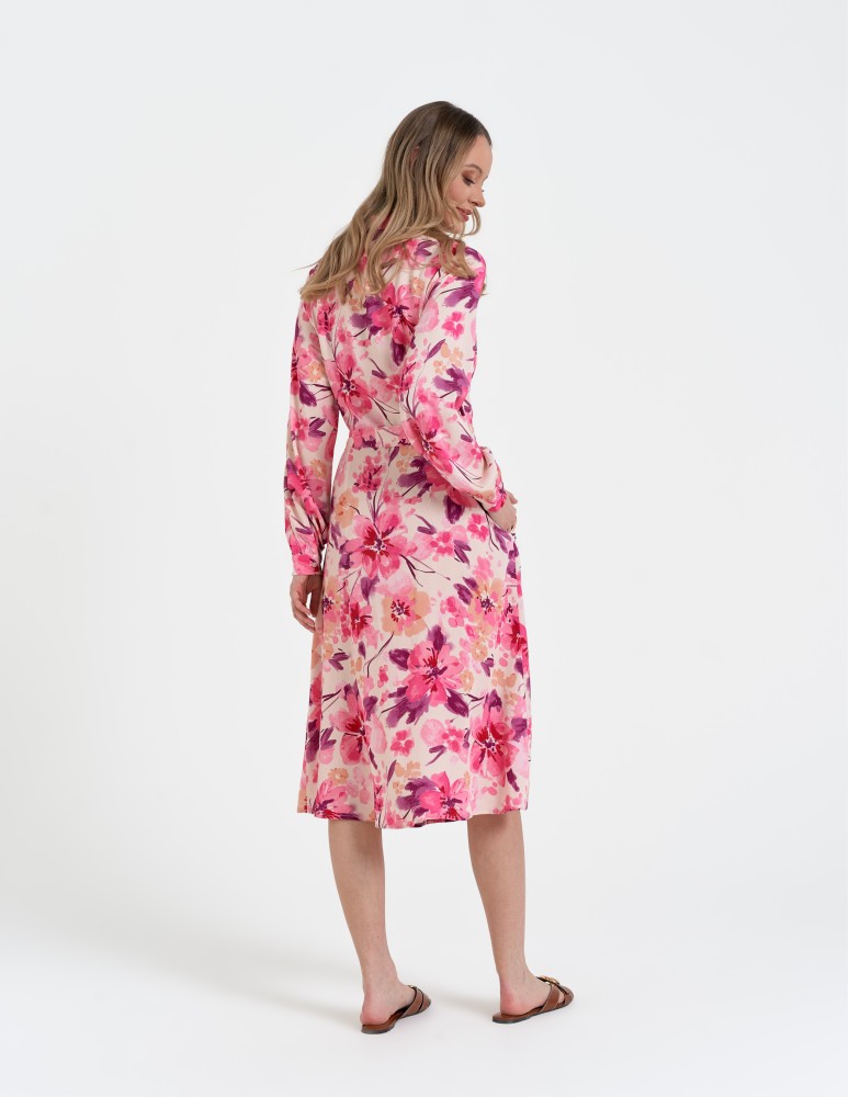 Nowości - Sukienka damska szmizjerka midi z wiskozy WZÓR 2 - produkt moraj.pl 5