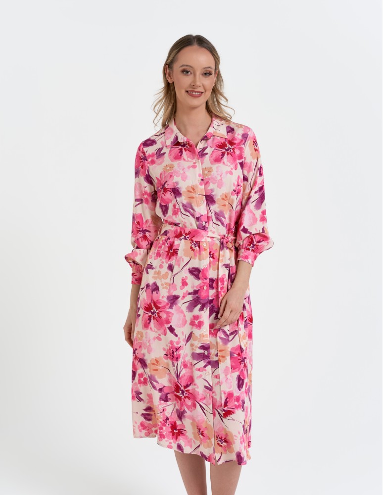 Nowości - Sukienka damska szmizjerka midi z wiskozy WZÓR 2 - produkt moraj.pl 6