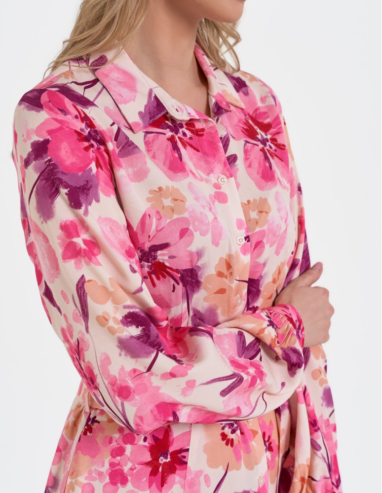 Sukienka damska szmizjerka midi z wiskozy WZÓR 2