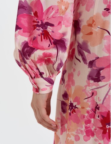 Nowości - Sukienka damska szmizjerka midi z wiskozy WZÓR 2 - produkt 3