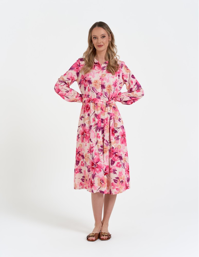 Nowości - Sukienka damska szmizjerka midi z wiskozy WZÓR 2 - produkt moraj.pl 9