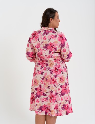 Nowości - Sukienka damska szmizjerka midi z wiskozy WZÓR 2 - produkt 16