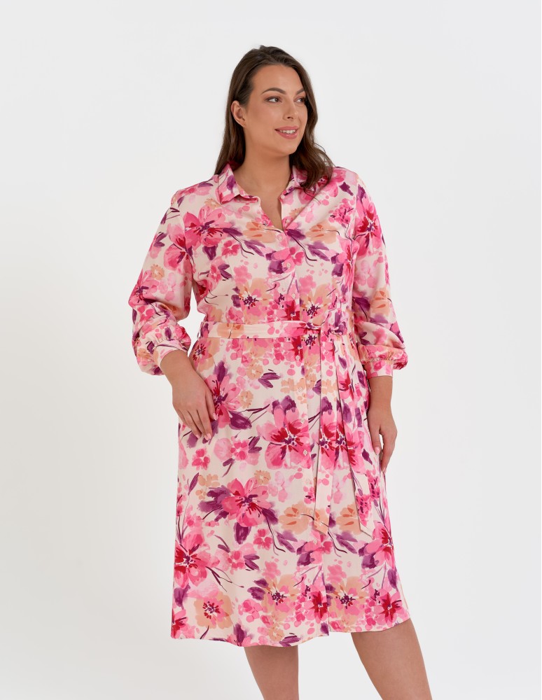 Nowości - Sukienka damska szmizjerka midi z wiskozy WZÓR 2 - produkt moraj.pl 13