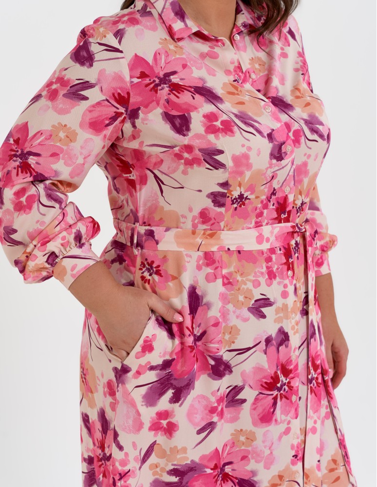 Nowości - Sukienka damska szmizjerka midi z wiskozy WZÓR 2 - produkt moraj.pl 12