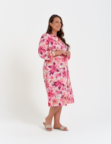 Nowości - Sukienka damska szmizjerka midi z wiskozy WZÓR 2 - produkt 15