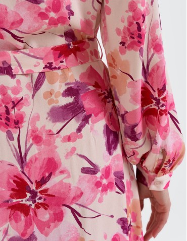 Nowości - Sukienka damska szmizjerka midi z wiskozy WZÓR 2 - produkt 7