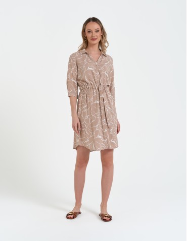 Sukienki midi - Sukienka damska midi wiskozowa z długim rękawem WZÓR 3 - produkt 1