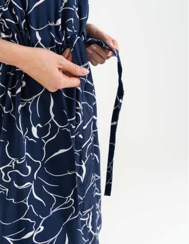 Sukienki midi - Sukienka damska midi wiskozowa z długim rękawem WZÓR 4 - produkt 4