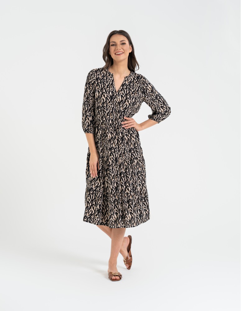 Nowości - Sukienka damska o luźnym kroju ze 100% wiskozy WZÓR 1 - produkt moraj.pl 1