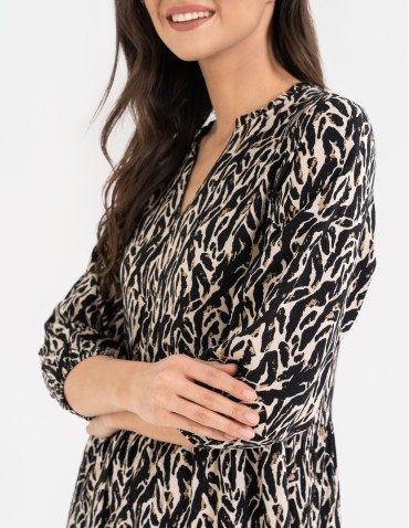 Nowości - Sukienka damska o luźnym kroju ze 100% wiskozy WZÓR 1 - produkt 4