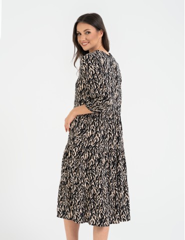 Nowości - Sukienka damska o luźnym kroju ze 100% wiskozy WZÓR 1 - produkt 5