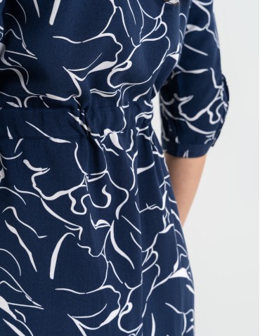 Sukienki midi - Sukienka damska midi wiskozowa z długim rękawem WZÓR 4 - produkt 6