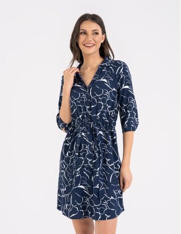 Sukienki midi - Sukienka damska midi wiskozowa z długim rękawem WZÓR 4 - produkt 5