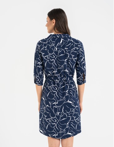 Sukienki midi - Sukienka damska midi wiskozowa z długim rękawem WZÓR 4 - produkt 9