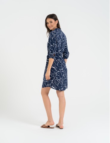 Sukienki midi - Sukienka damska midi wiskozowa z długim rękawem WZÓR 4 - produkt 7