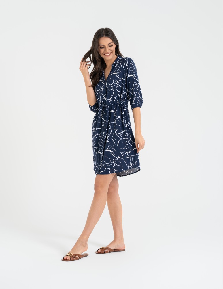 Sukienki midi - Sukienka damska midi wiskozowa z długim rękawem WZÓR 4 - produkt moraj.pl 8