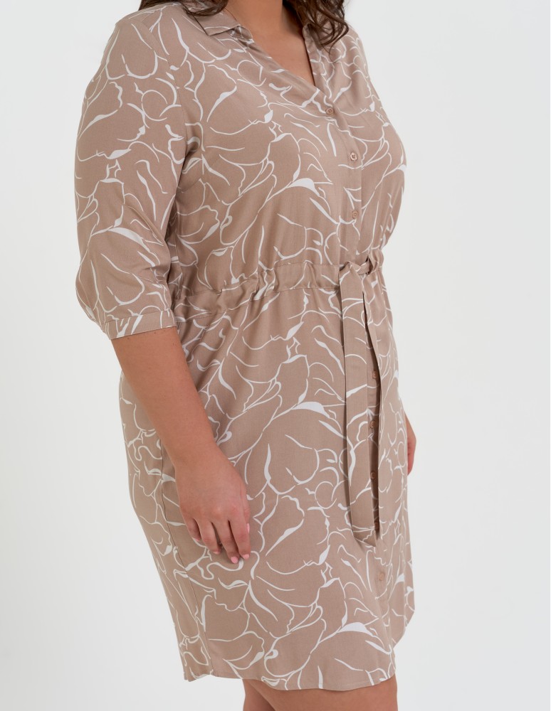 Sukienki midi - Sukienka damska midi wiskozowa z długim rękawem WZÓR 3 - produkt moraj.pl 5