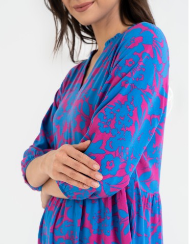 Nowości - Sukienka damska o luźnym kroju ze 100% wiskozy WZÓR 2 - produkt 4