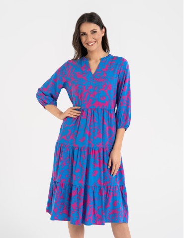 Nowości - Sukienka damska o luźnym kroju ze 100% wiskozy WZÓR 2 - produkt 1