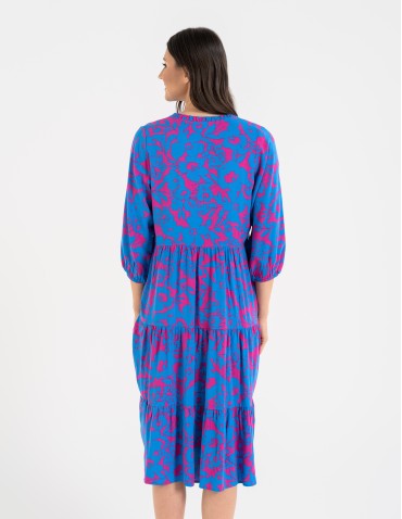 Nowości - Sukienka damska o luźnym kroju ze 100% wiskozy WZÓR 2 - produkt 8