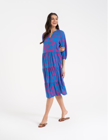 Nowości - Sukienka damska o luźnym kroju ze 100% wiskozy WZÓR 2 - produkt 3