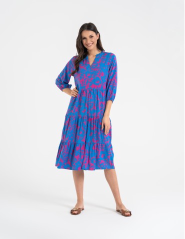 Nowości - Sukienka damska o luźnym kroju ze 100% wiskozy WZÓR 2 - produkt 7