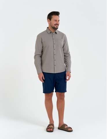 Koszula męska lniana z regulowanym rękawem