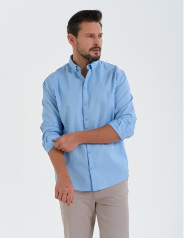 Koszula męska bawełniana z długim rękawem typu oxford