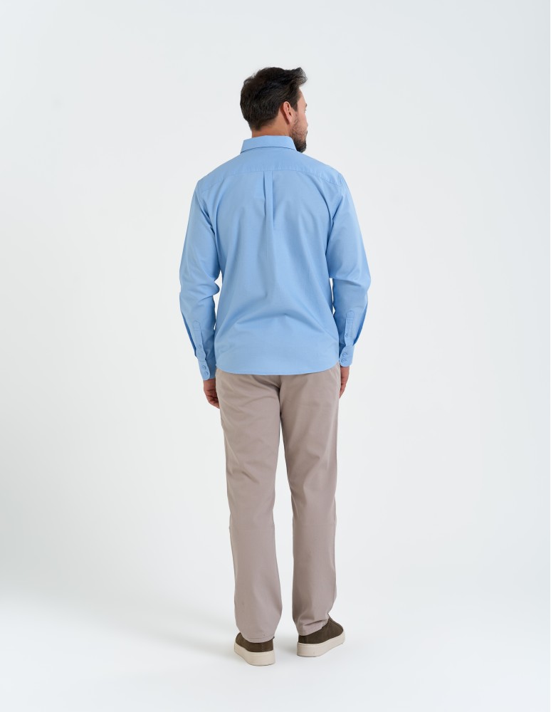 Koszule męskie - Koszula męska bawełniana z długim rękawem typu oxford NIEBIESKI  - produkt moraj.pl 7