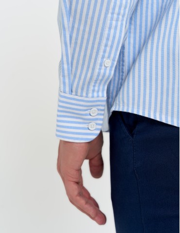 Koszule męskie - Koszula męska bawełniana z długim rękawem typu oxford WZÓR 1 - produkt 5