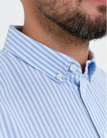 Koszule męskie - Koszula męska bawełniana z długim rękawem typu oxford WZÓR 1 - produkt 7